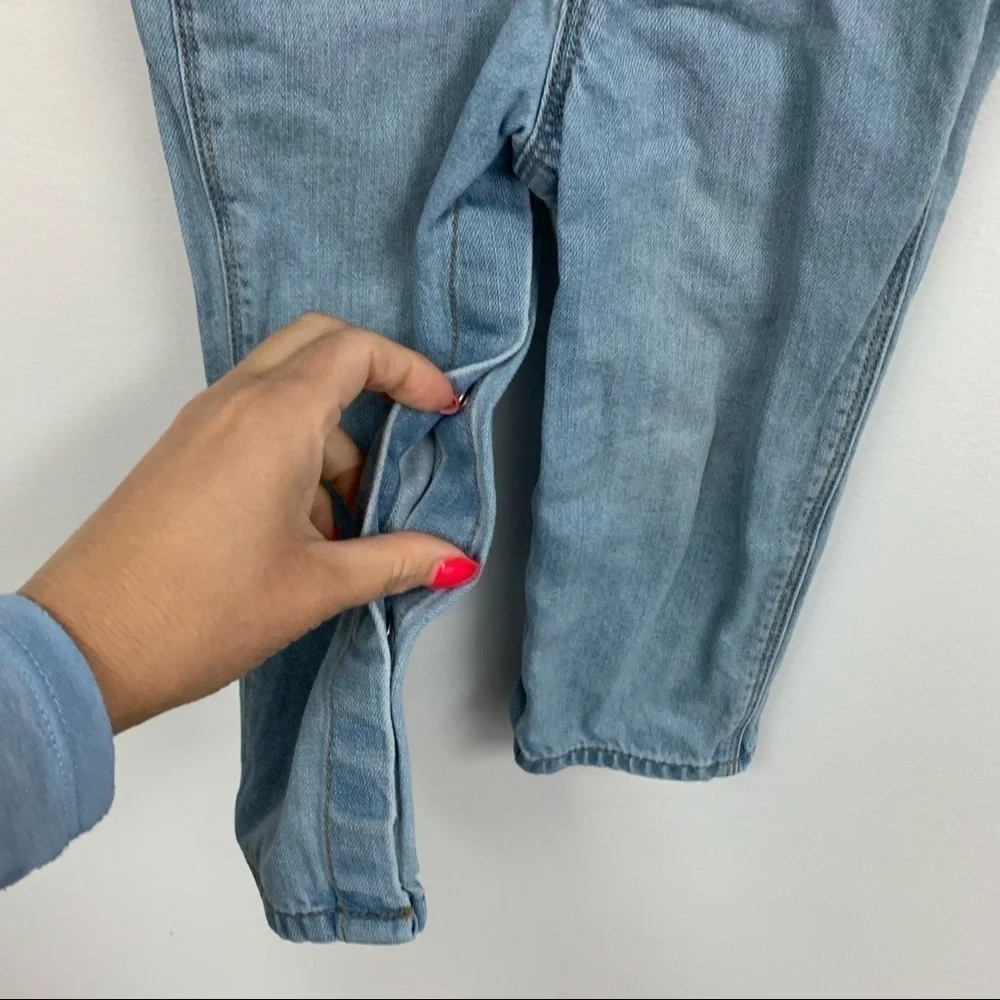 Osh Kosh Denim Overalls with pink heart Sz 24M
